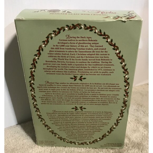 4 Glass Christmas Ornaments By Krebs All Hearts Come Home for Christmas Bluebird - Picture 5 of 5